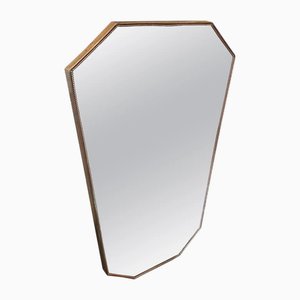 Italian Mid-Century Modern Octagonal Brass Wall Mirror in the style of Gio Ponti, 1960s