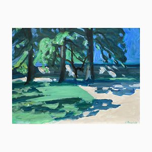Jacques Poncet, The Shaded Terrace, 1989, Acrylic on Paper