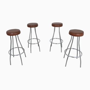 Tabourets de Bar en Chrome, Allemagne, 1960s, Set de 4