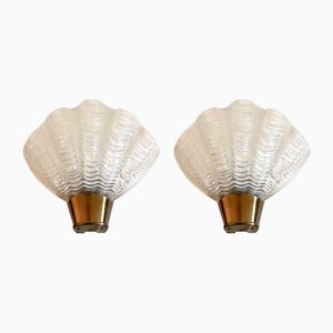 Coquille Wall Lamps from ASEA, Sweden, 1950s, Set of 2