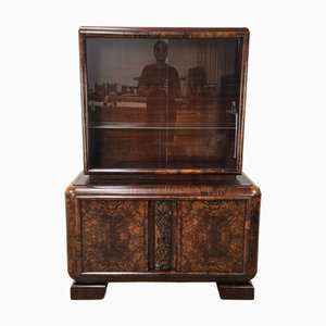 German Art Deco Display Cabinet in Walnut, 1930s