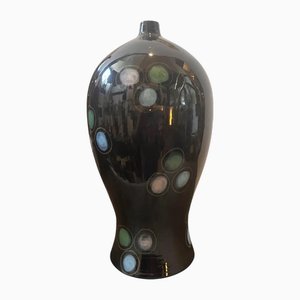 Mid-Century Modern Hand-Painted Ceramic Vase in the style of Gio Ponti, 1960s