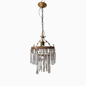 Lampadario in bronzo e vetro di Murano