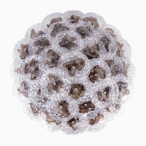 Grande Applique Murale Encastrée en Verre de Murano Ambre attribuée à AV Mazzega, Italie, 1960s