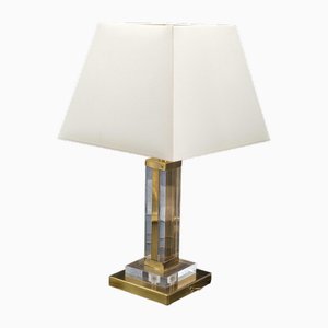 Hollywood Regency Tischlampe aus Acryl Metall, 1980er