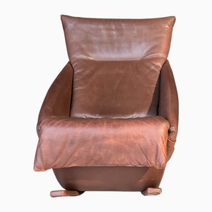 Rocking Chair in Brown Leather from de Sede, Switzerland, 1970s