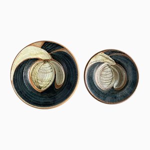 Stoneware Plates by Noomi Backhausen for Soholm Stentoj, 1970s, Set of 2