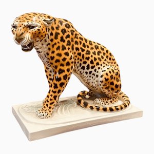 Porcelain Sculpture Leopard by Arthur Storch