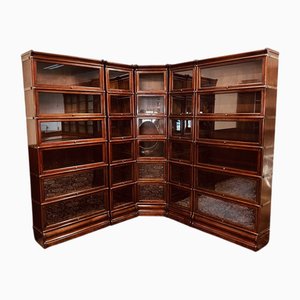 Antique English Globe Wernicke Style Corner Bookcase