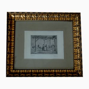 G.Tappert, Playground, 1909, Etching, Framed