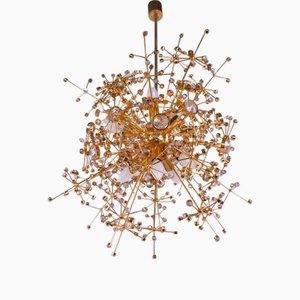 Sputnik Chandelier in Swarovski Crystal and Gilt Brass from Palwa, Germany, 1960s