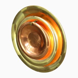 Mid-Century Modern Cascading Wall Lamp in Brass and Copper, 1950s