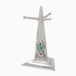 Art Nouveau Pewter and Cabochon Ring Tree Holder by G. L. Connell, London, 1900s