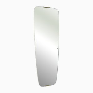Art Deco German Wall Mirror with Brass Decoration, 1940s