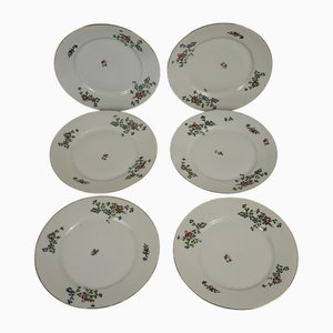 Assiettes à Dessert Barbeaux en Porcelaine de Limoges, 1950s, Set de 6
