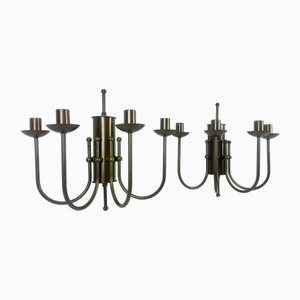 Vintage Four-Arms Wall Lamps in Brass from Imex, 1980s, Set of 2