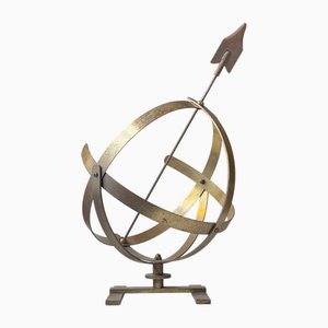 Vintage Scandinavian Nautical Sundial in Brass, 1950s