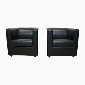 Set de Fauteuils Club Vintage en Cuir par Paolo Piva pour Wittmann, 1980s