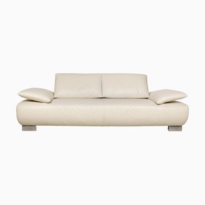 Leather Three Seater Sofa in White Cream from Koinor Volare