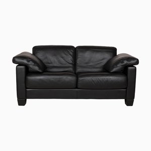 DS-17/Wk 612 Leather Two-Seater Black Sofa by de Sede for Wk Wohnen