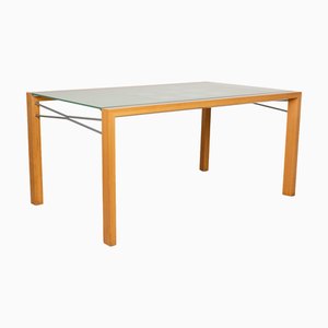 Tavolo da pranzo allungabile in vetro e legno marrone e argento di Ligne Roset