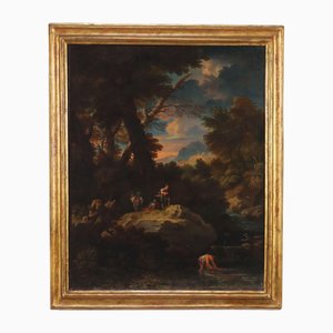Landscape, Oil on Canvas, 17th-18th Century, Framed