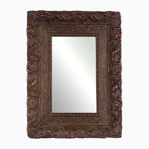 19th Century Art Nouveau Lacquered Wood Mirror, Italy