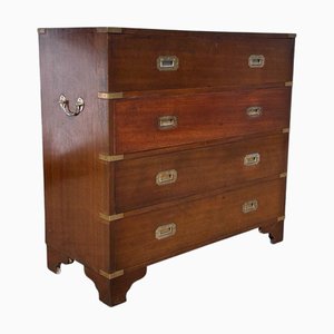 Military Campaign Chest with Brass Handles