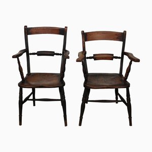 Set of Antique Oxford Chairs in Elm