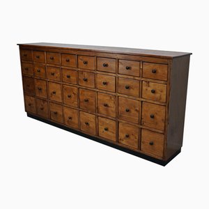 Large German Industrial Apothecary Shop Cabinet in Pine, 1950s