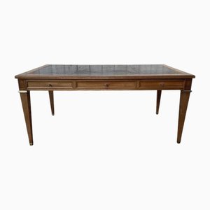 Louis XVI Style Black Leather Desk