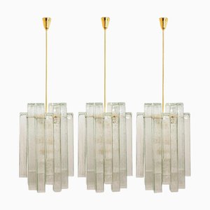 Large Doria Glass and Brass Chandelier, Germany, 1960s