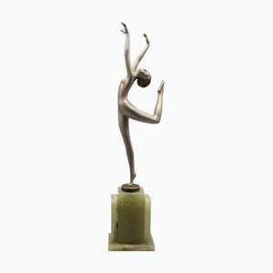 Josef Lorenzl, Escultura de éxtasis Art Déco, años 20-1940, bronce con base de ónice