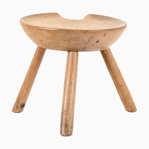 Primitive Tan Elm Stool