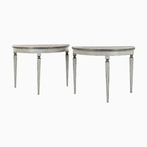Spanische Demi Lune Konsolentische, 2er Set