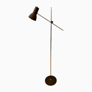 Mid-Century Adjustable Brown Floor Lamp