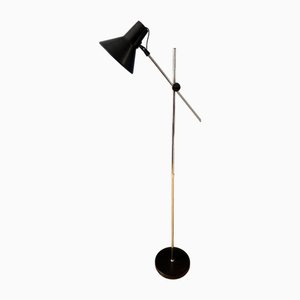 Vintage Adjustable Black Floor Lamp in style of Hoogervorst