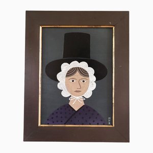 Matt Rix, Welsh Lady in Lila, Ölgemälde, Gerahmt