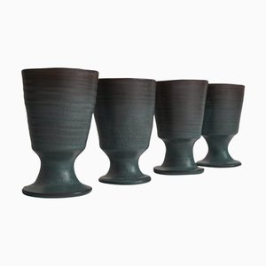 Mid-Century Dutch Studio Pottery Goblets, 1960s, Set of 4
