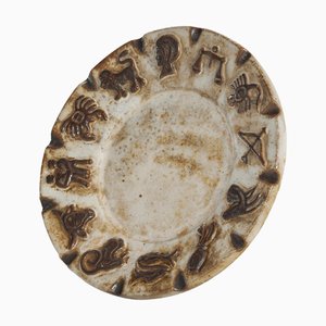 Belgian Zodiac Studio Pottery Dish from Armogrès, 1960s