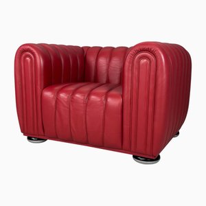 Chaise Club 1910 en Cuir Rouge par Josef Hoffmann pour Wittmann