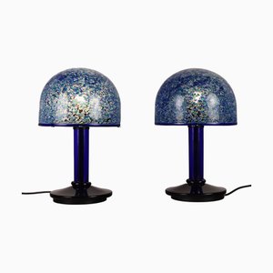 Vintage Murano Glas Tischlampen von Vistosi, 1980er, 2er Set