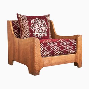 Fauteuil Sculptural en Chêne, 1940s