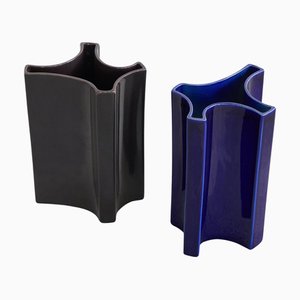 Mid-Century Vasen von Angelo Mangiarotti für Fratelli Brambilla, 1960er, 2er Set