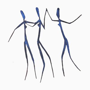 Große Mid-Century Studio Keramikschale von Hans Wagner, 1950er