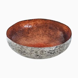 Hand Hammered and Enamelled Bowl by Renato Vanzelli, 1960s