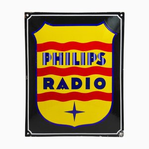 Emailliertes Philips Radio Werbeschild, 1930er
