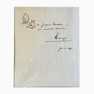 Herge, Tintin and Snowy, Original Ink Drawing