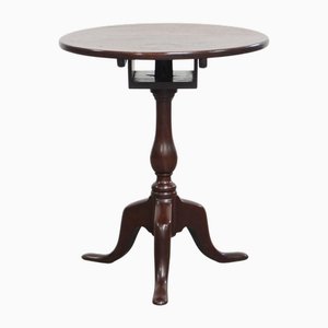 Antique English Round Open Bird Cage Tilt Top Table