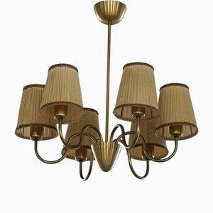 Mid-Century Modern 5 Arm Chandelier attributed to Hans Bergström, 1950s